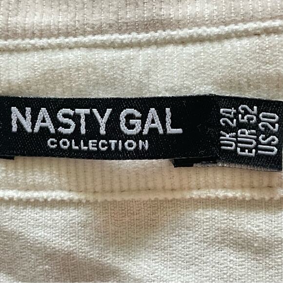 Nasty Gal button cream and heather splotchy button up long sleeve size 20 B12 - Picture 2 of 4
